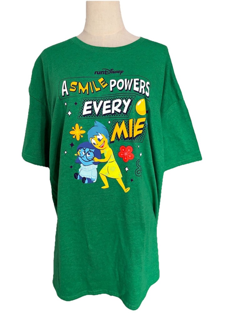 Disney Inside Out Joy green XL T-shirt RunDisney A Smile Powers Every Mile 2026