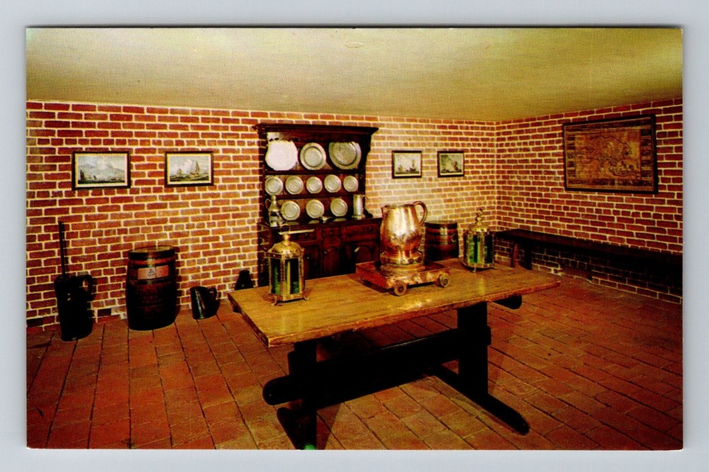 New Bern, NC-North Carolina, Tryon Palace Central Basement Room Vintage Postcard