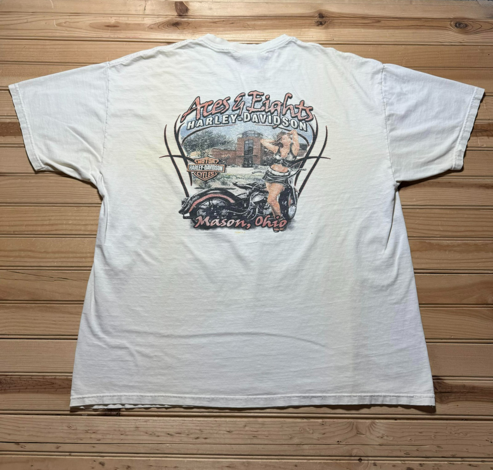 Harley Davidson Aces & Eights Casino Mason Ohio Short Sleeve USA Made Shirt 2XL