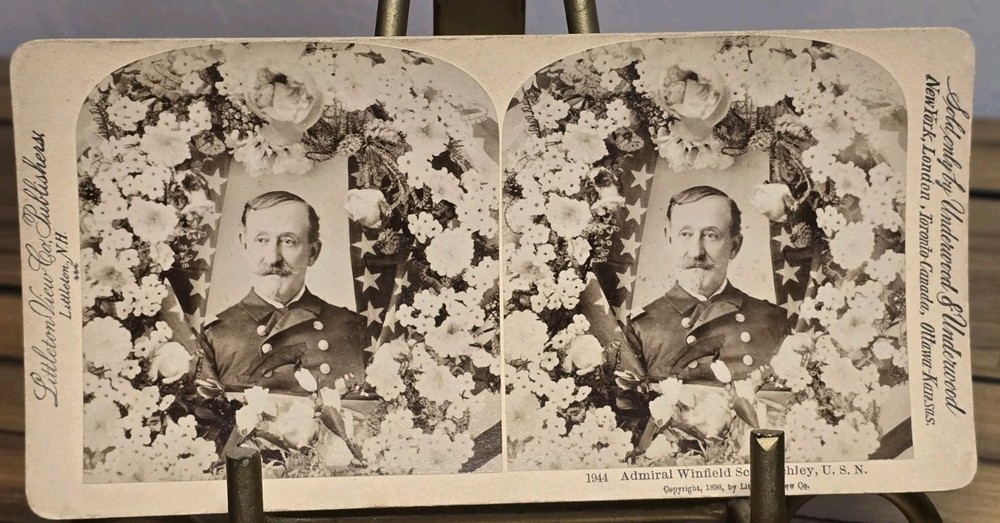 Antique 1898 Admiral Winfield Scott Schley USN Navy Stereoview Littleton View Co