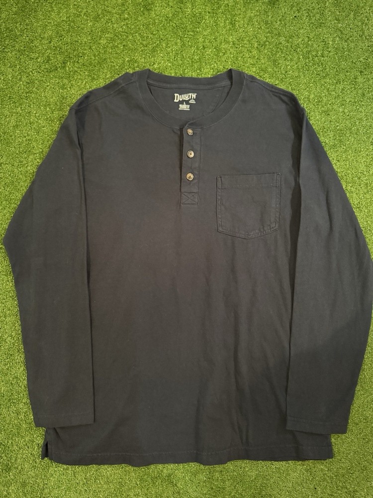 Duluth Trading Co Men's Longtail T Relaxed Fit Long Sleeve T-Shirt Large Black