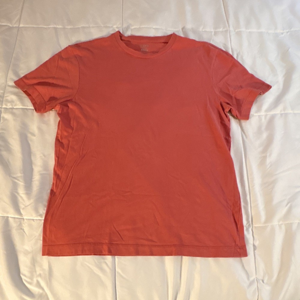 J.CREW Men's red washed Solid Crew Neck Short Sleeve T-Shirt Size S