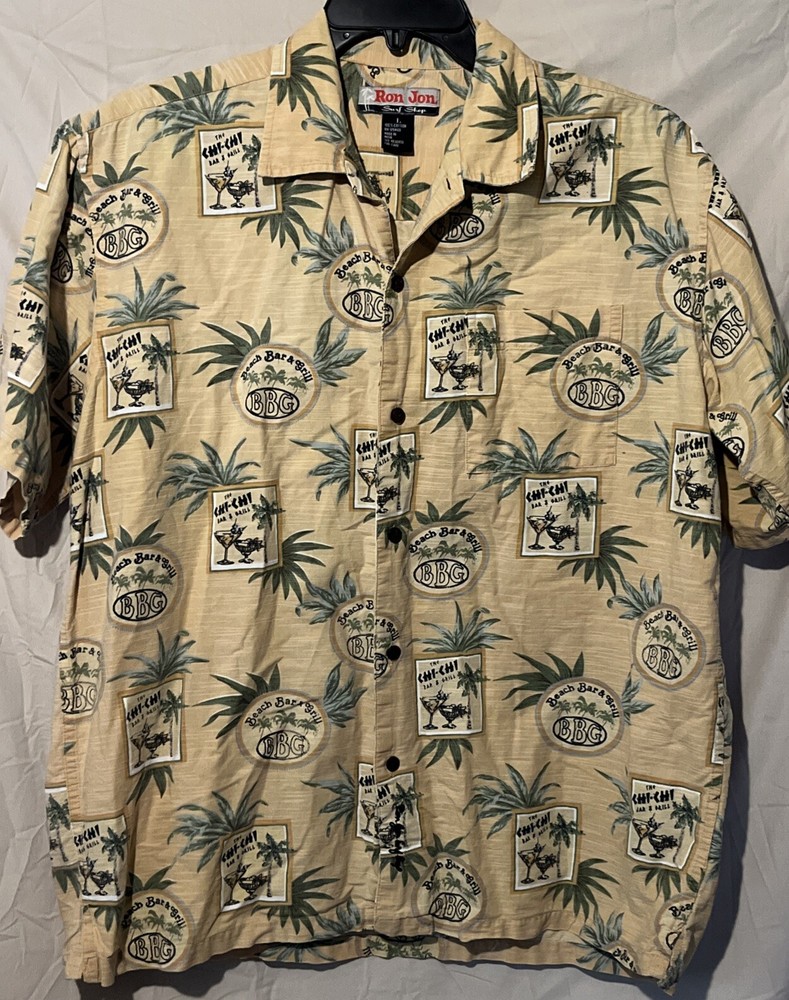 Ron Jon Surf Shop Men’s Short Sleeve Men’s Button Down  Size Large