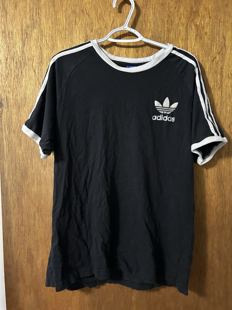 adidas Originals Black/White Trefoil Logo Crew Neck Men's T-Shirt XL
