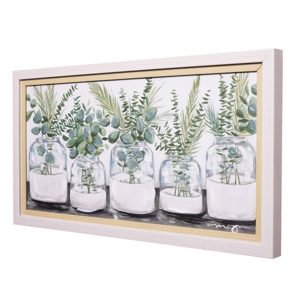 Crystal Art Gallery Double Framed Botanical Natural Wood Color Home Wall Art