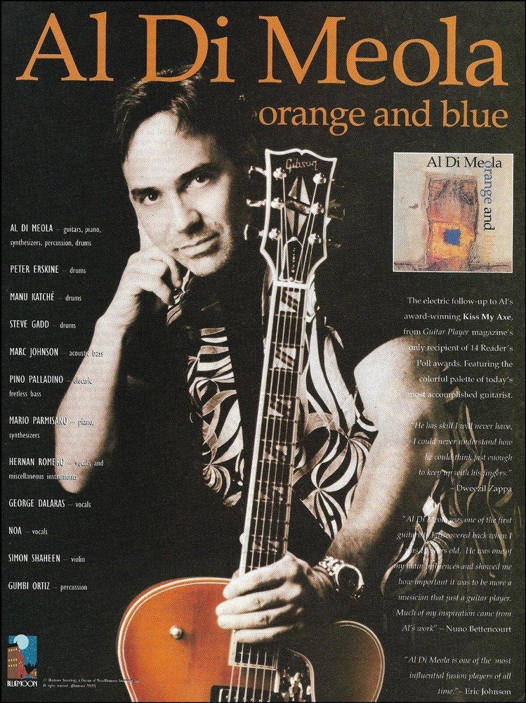 Al Di Meola 1994 Orange and Blue album advertisement 8 x 11 ad print