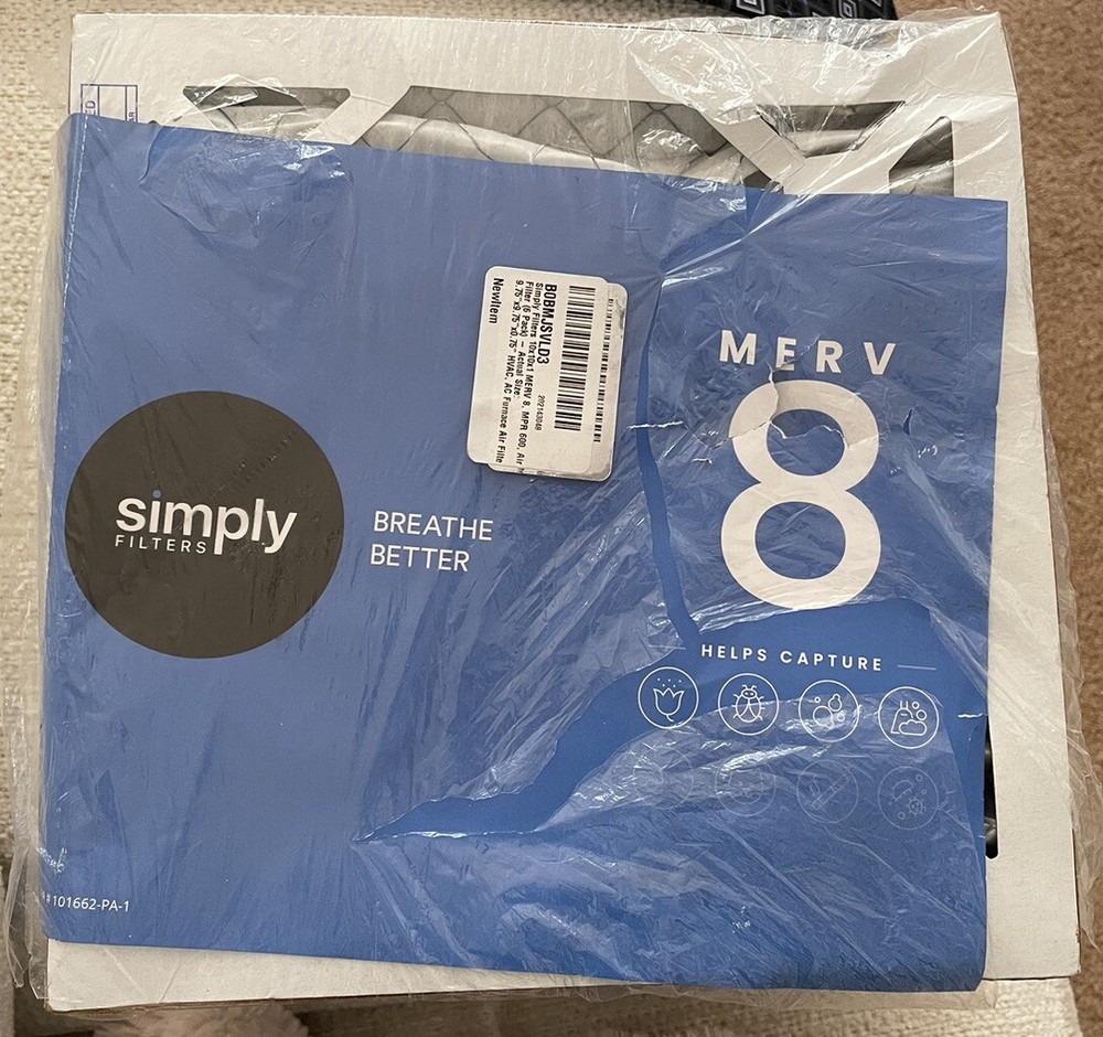 Simply Filters 10x10x1 MERV 8, MPR 600, Air Filters 6 Pack, Free US Shipping