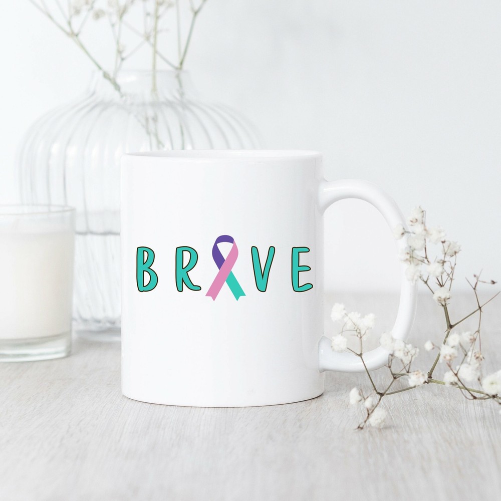 Brave Thyroid Cancer Mug - Inspirational Gift for Survivors