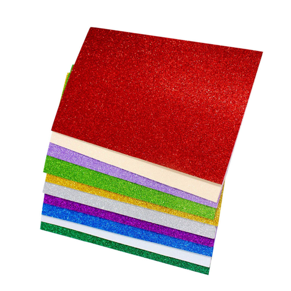 10 PCS Children's Craft Activities Sheets Glitter Fabric Sheets