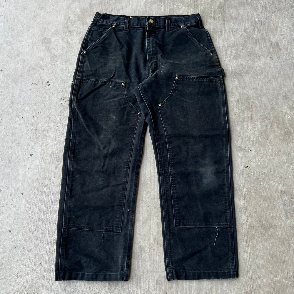 Carhartt faded black double knee work wear carpenter pants