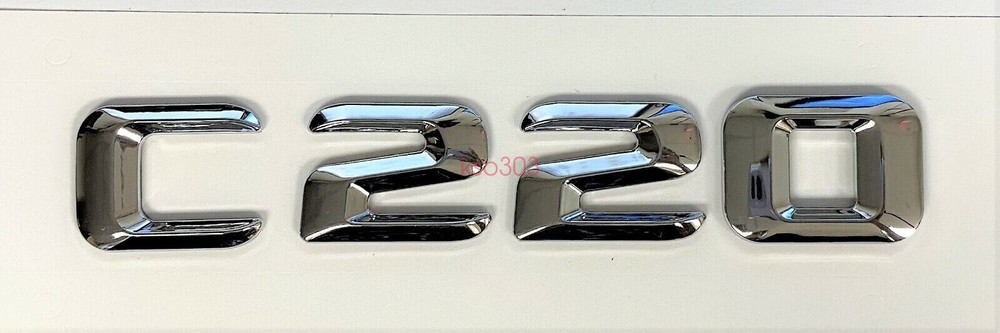 C220 CHROME FIT MERCEDES REAR TRUNK EMBLEM BADGE NAMEPLATE DECAL NUMBERS