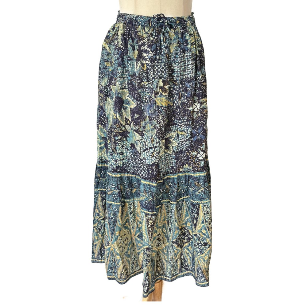 Ulla Johnson Blue Floral Print Olina Portofino Skirt,
