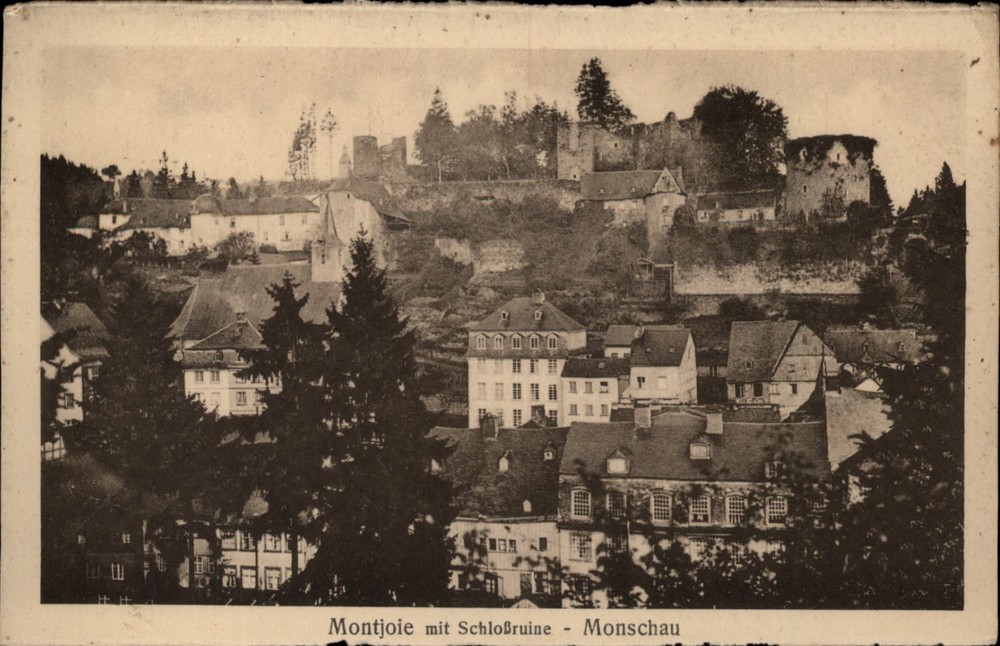 Monschau Montjoie mit Schlobruine vintage postcard a216