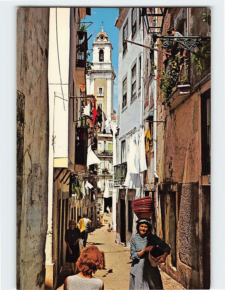 Postcard Barrio de Alfama  Lisbon Portugal