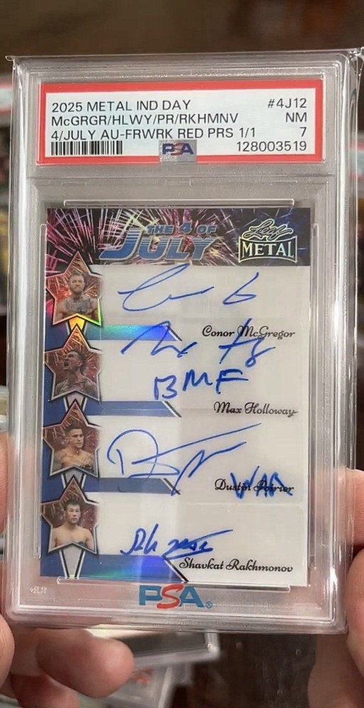 2025 METAL IND DAY McGRGR/HLWY/PR/RKHMNV 4/JULY AU-FRWRK RED PRS 1/1 PSA 7