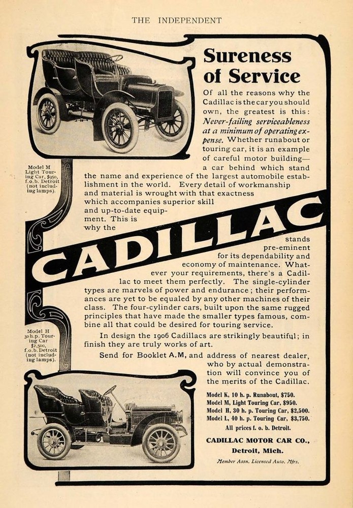 1906 Cadillac Print Ad  | POSTER 24