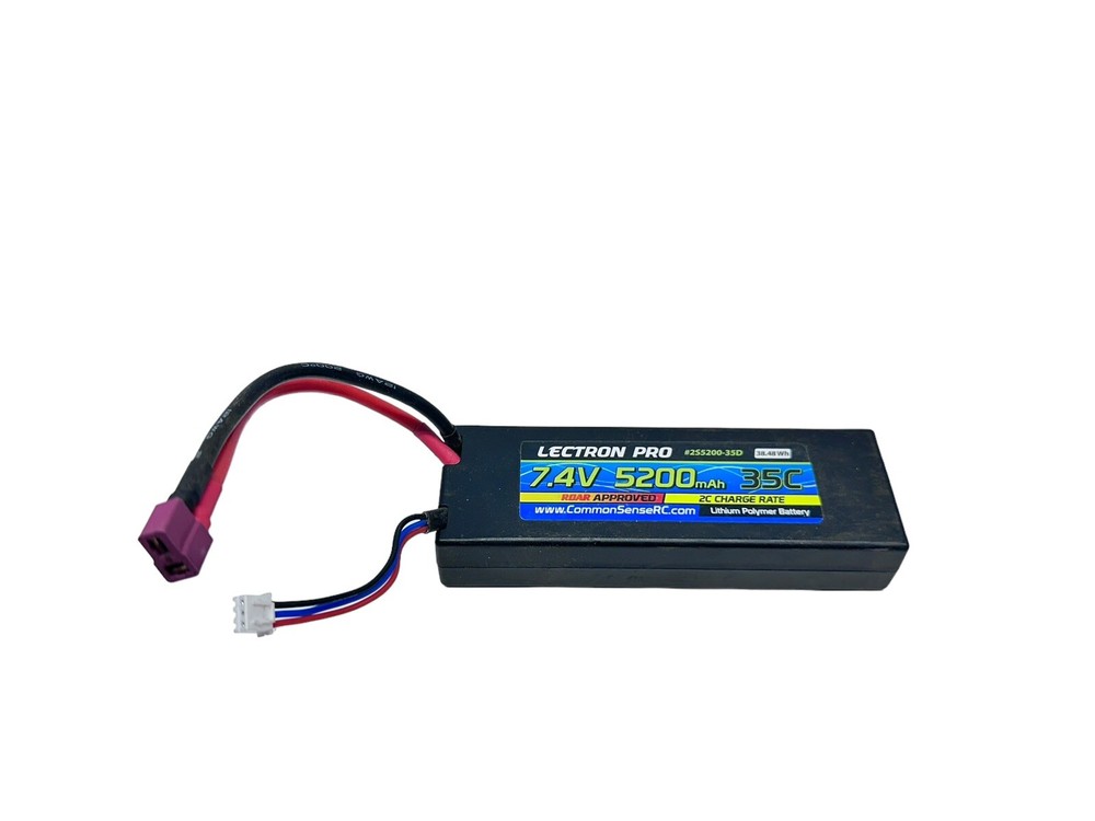 Lectron Pro 5200Mah 35C 7.4V Hardcase Lipo Pack W Deans Connector Rc Part #12796