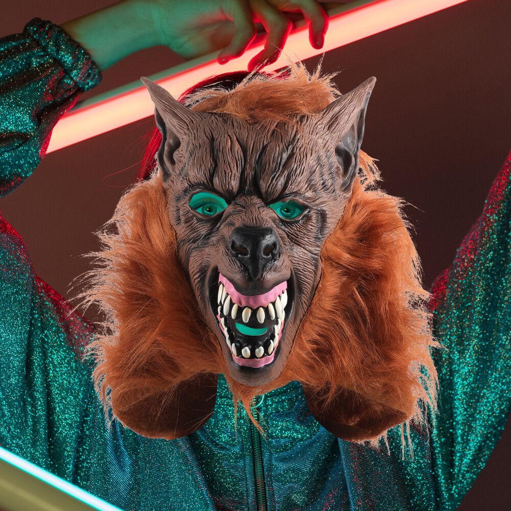 Halloween Scary Wolf Prop Halloween Cosplay Prank Wolf