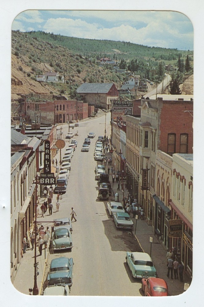 Main Street Central City Colorado Street View Cars Earl's Bar. vintage  PC