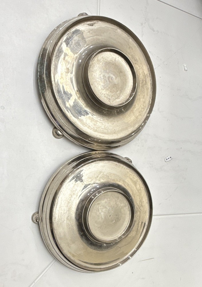 Silver Plate Candle Holders Set of 2 8.5 Diameter Made In India