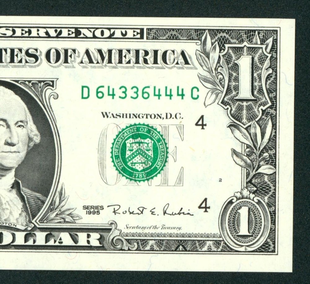 *WEB PRESS NOTE** (EXPERIMENTAL) $1 1995 Plate #2/9 Federal RN (2nd of 5 consec)
