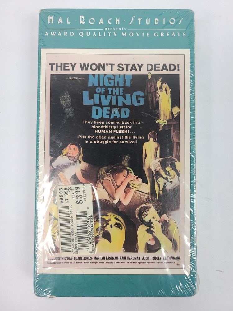 Night Of The Living Dead (VHS, 1985) Hal Roach Studios Black and White Horror