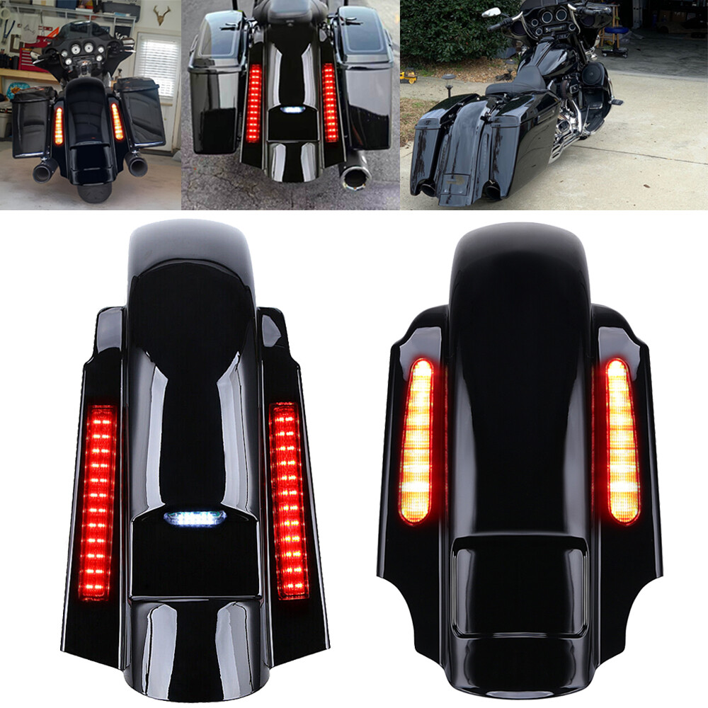 CVO Stretched Extended Rear Fender w LED Running For Harley Touring Classic FLH