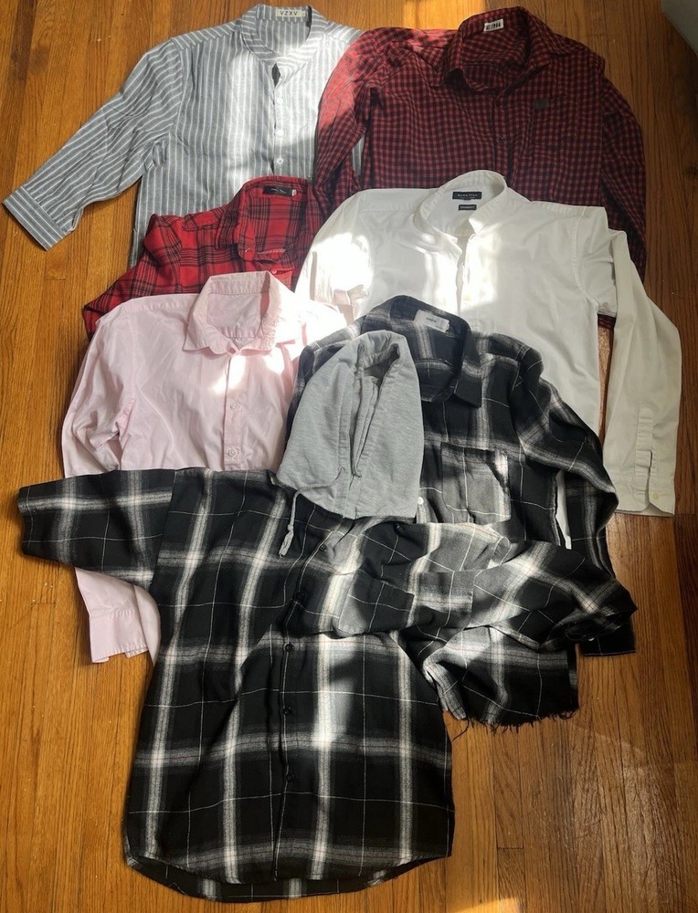 Men Button Down Shirts Lot of 7 (read description)