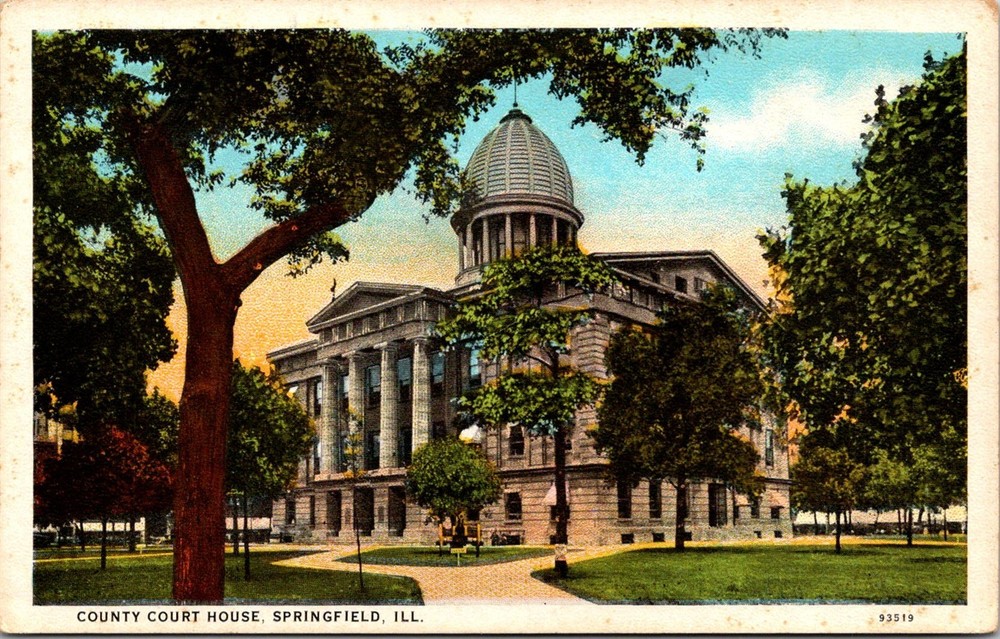 Dr Jim Stamps Postcard County Court House Building Springfield Illinois