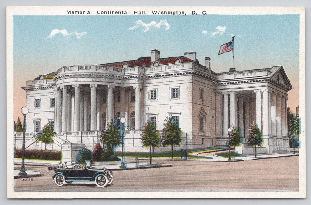 Memorial Continental Hall Washington DC Postcard Vintage B. S. Reynolds Co.