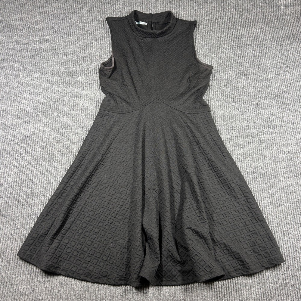 Maurices Dress Womens L Black Quilted Sleeveless Mock Neck Fit & Flare Mini