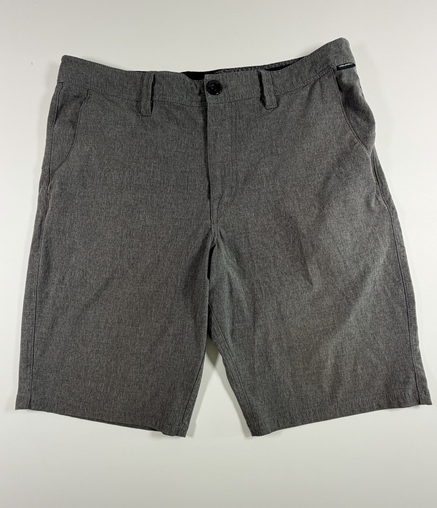Volcom Shorts Surf and Turf 4 Way Stretch 33 Mens Gray Hybrid Casual Skate