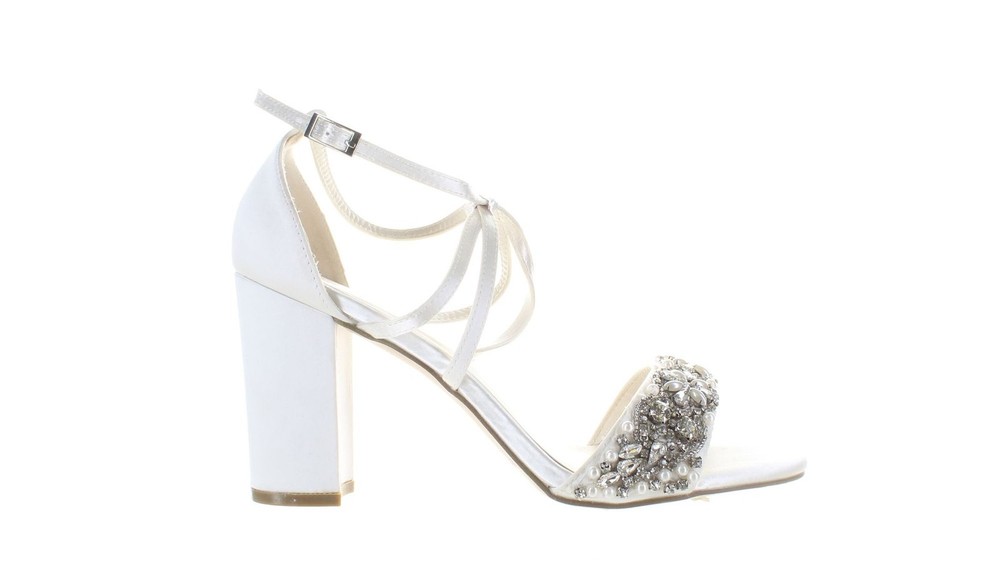 PARADOX Womens Hira Ivory Ankle Strap Heels Size 9 (7703481)