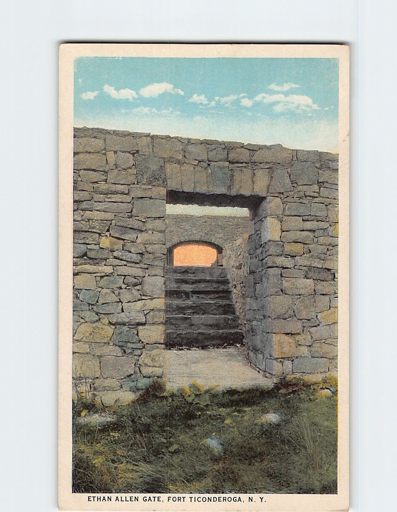 Postcard Ethan Allen Gate Fort Ticonderoga New York USA