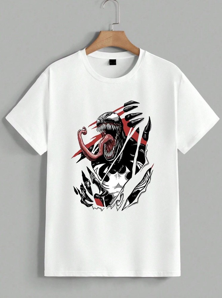 Venom Marvel Comic Fan Lover Tearing Through Graphic Cool T-Shirt Unisex