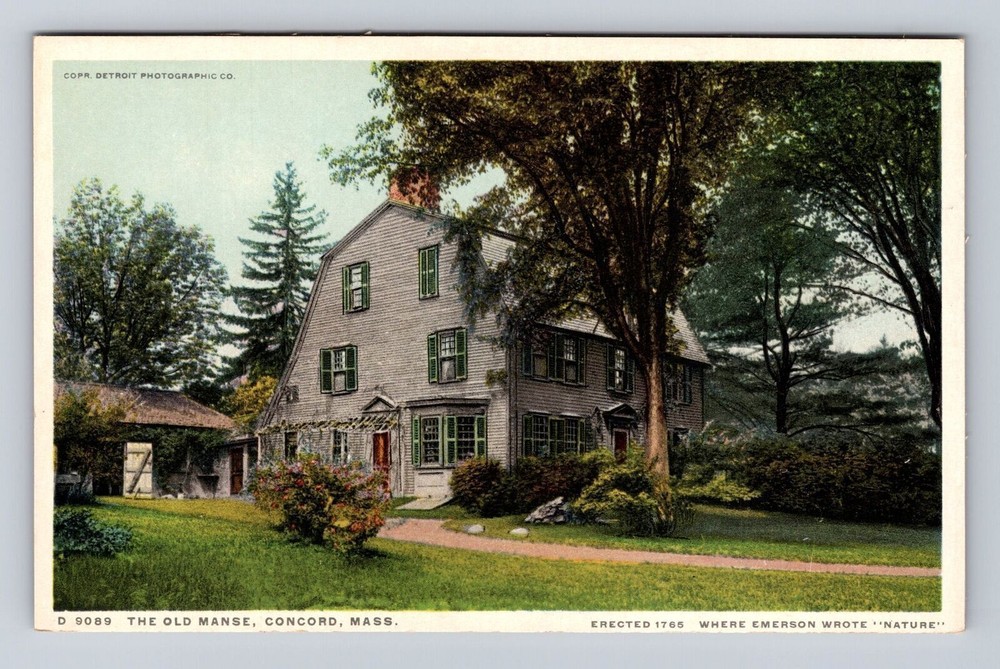 Concord MA-Massachusetts, The Old Manse, Antique, Vintage Souvenir Postcard