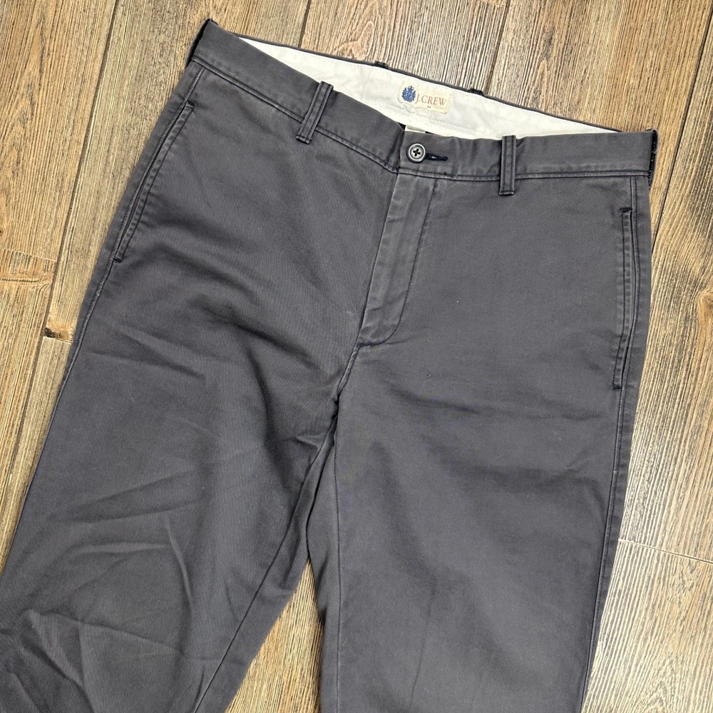 J. Crew Mens 100% Cotton Chino Pants Charcoal Gray 32x30 Style 12837