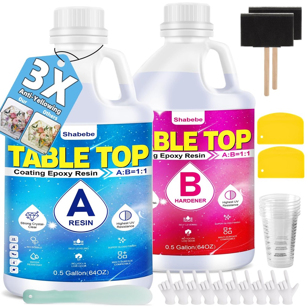 1 Gallon Epoxy Resin Kit - Super Gloss UV Resistant Food Safe Coating