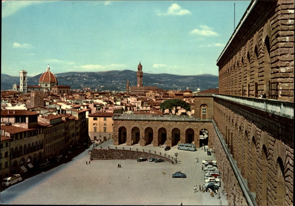 Panorama Palazzo Pitti Florence Italy vintage postcard k174