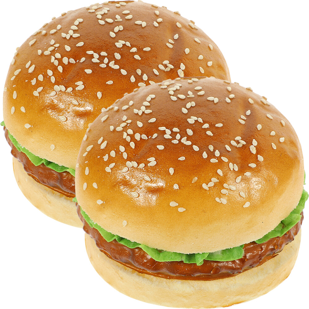 2PCS Display Decorative PU Simulation Fake Food Model Artificial Burger Model