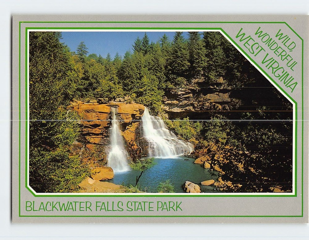 Postcard Blackwater Falls State Park Davis West Virginia USA