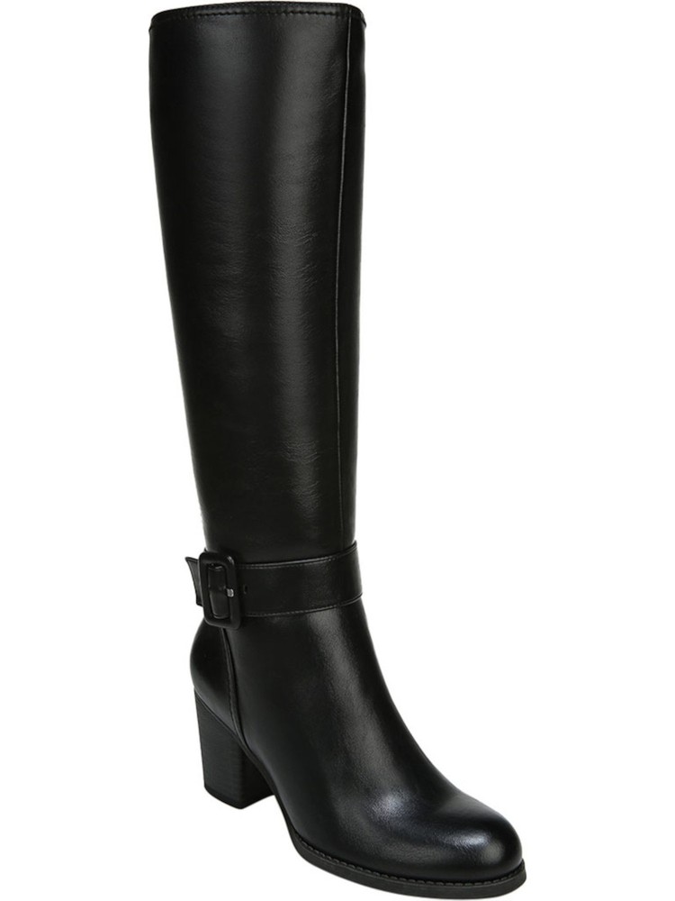 SOUL NATURALIZER Womens Black Stretch Round Toe Block Heel Heeled Boots 8.5 M