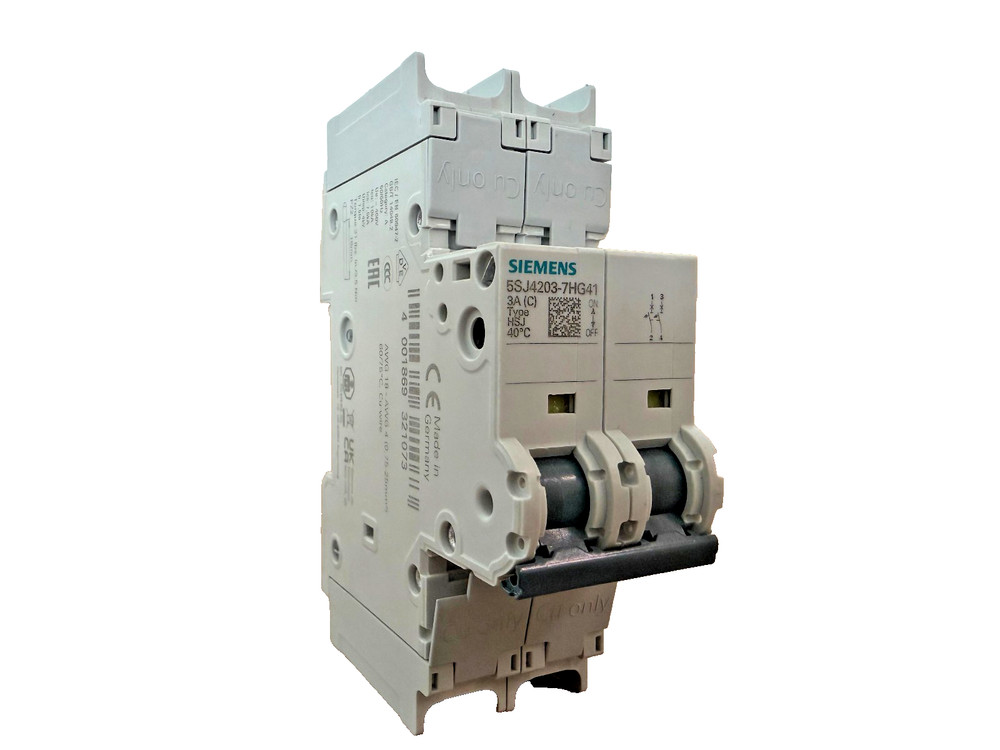Siemens SENTRON 5SJ4203-7HG41 Miniature Circuit Breaker | 3A, 2-Pole