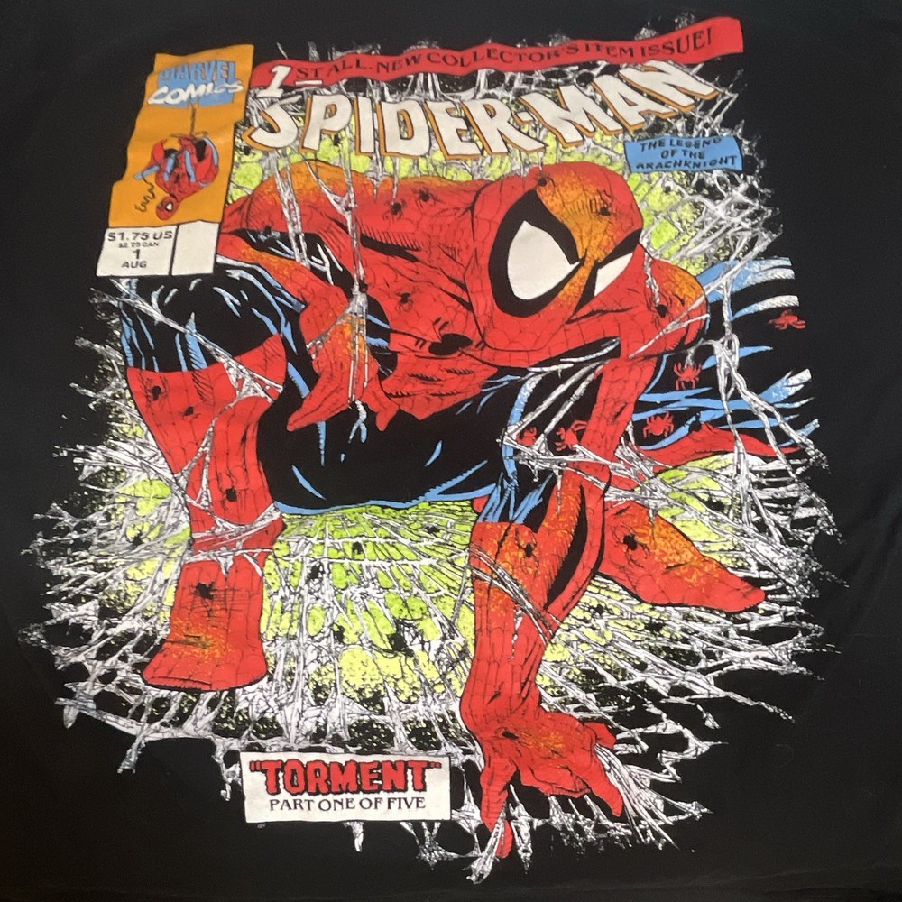 Marvel Spider-Man Graphic Men's T-Shirt Black Short Sleeve Size L