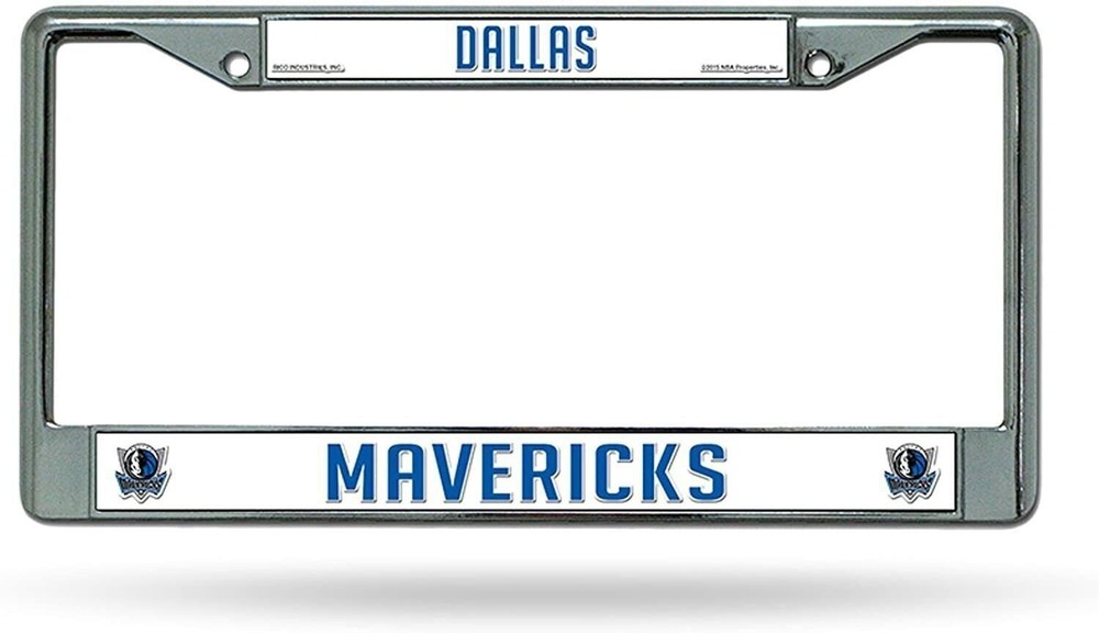 Dallas Mavericks Chrome Metal License Plate Frame 12x6 Inch Premium Tag Cover