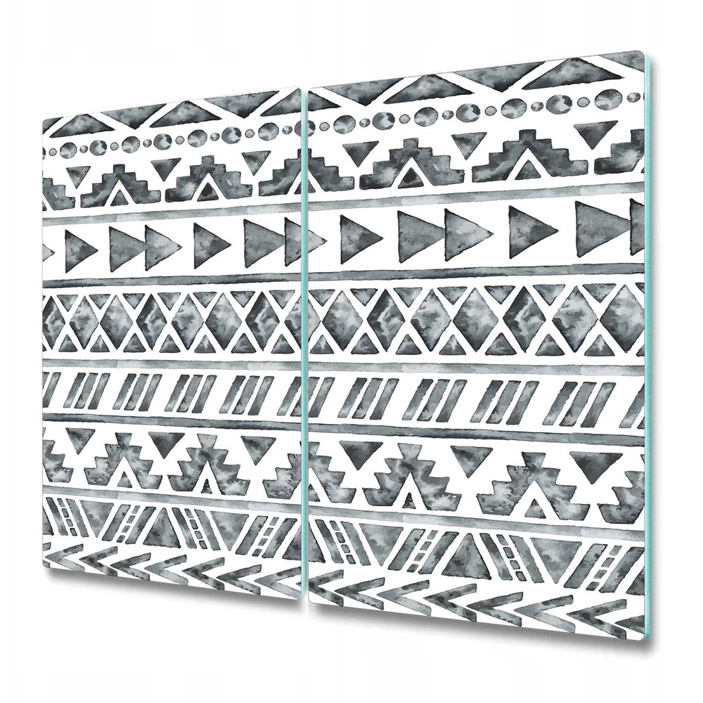 Glass Chopping Board Worktop Saver Faded Ethnic Geometric Simple 2x30x52