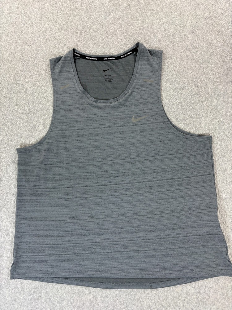 Nike Dri Fit Performance Running Training Tank Top (Men's Large) Gray