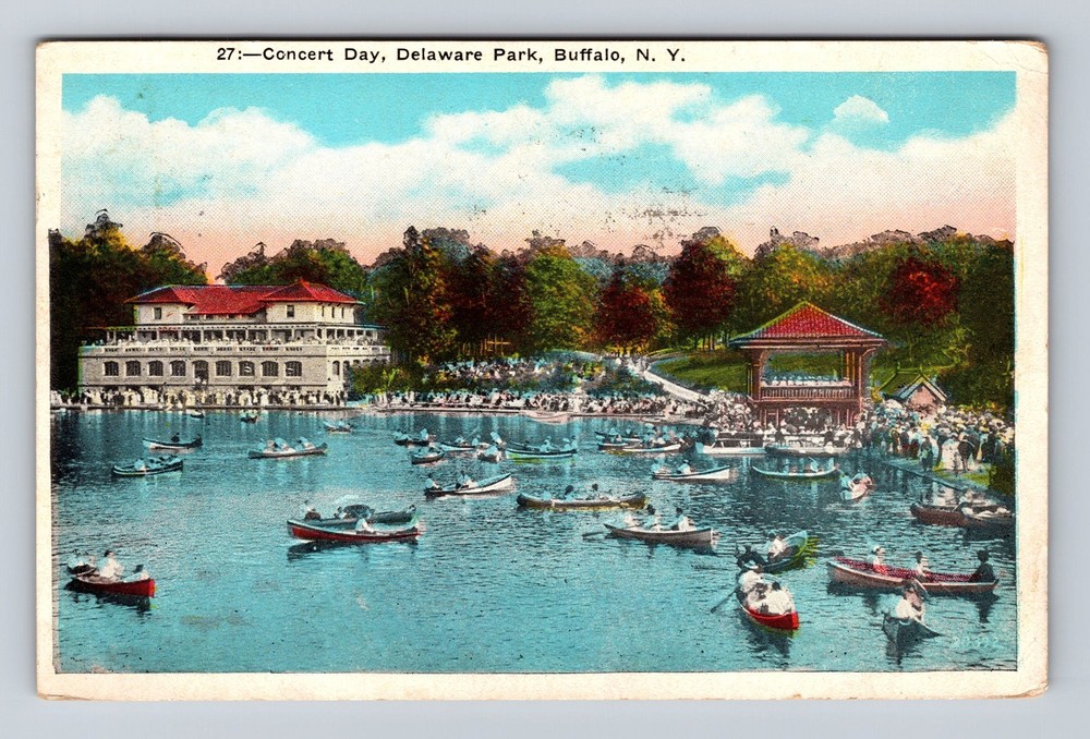Buffalo NY-New York Concert Day Delaware Park Vintage c1923 Postcard