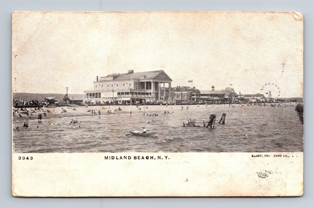 Staten Island NY-New York, Midland Beach Amusements, Vintage c1906 Postcard