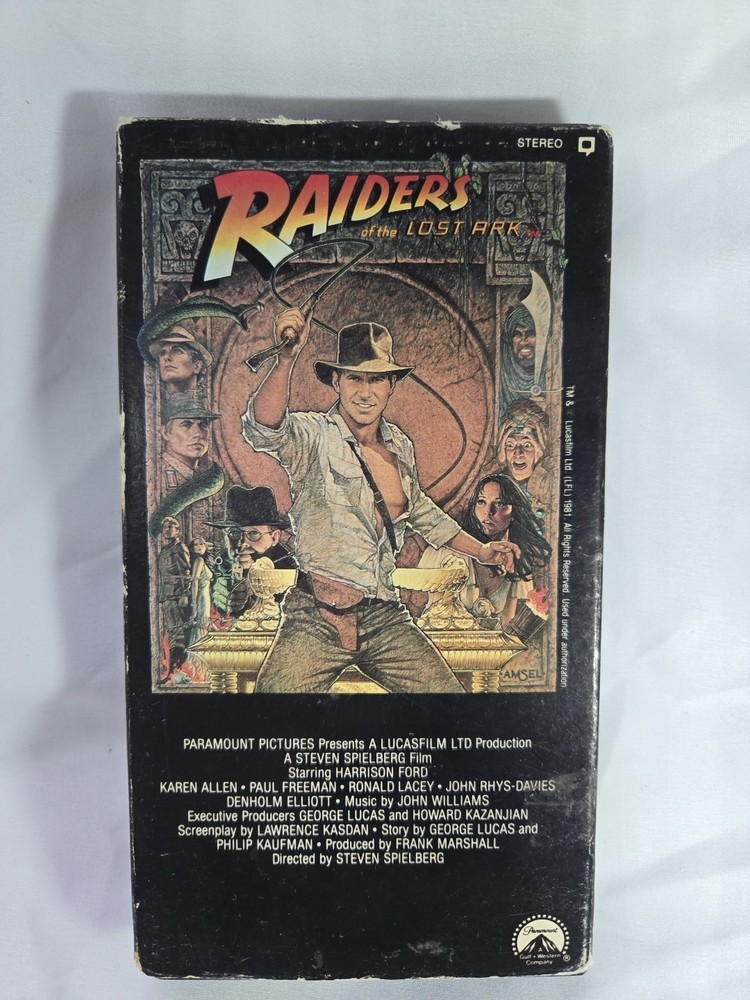Paramount Indiana Jones and the Raiders of the Lost Ark VHS Tape